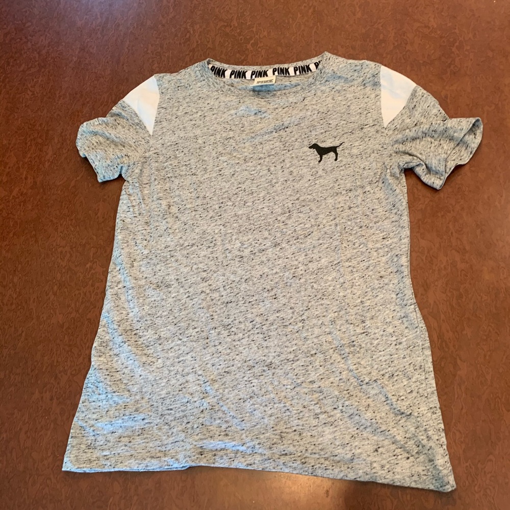pink gray tshirt